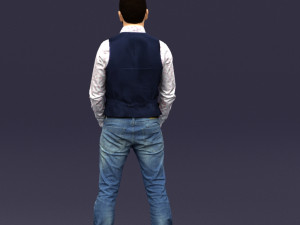 hands in pockets man 0398 3D Model