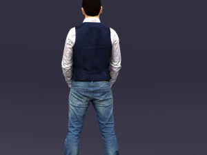 hands in pockets man 0398 3D Model