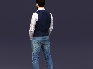 hands in pockets man 0398 3D Model