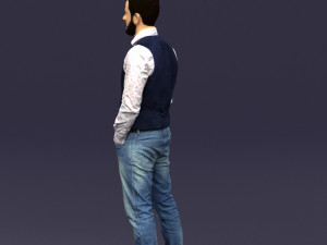 hands in pockets man 0398 3D Model