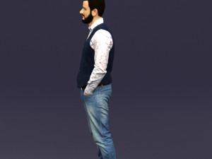 hands in pockets man 0398 3D Model