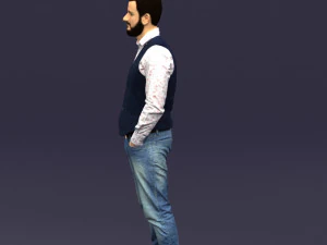 hands in pockets man 0398 3D Model