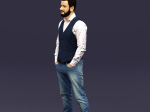 hands in pockets man 0398 3D Model