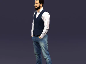 hands in pockets man 0398 3D Model