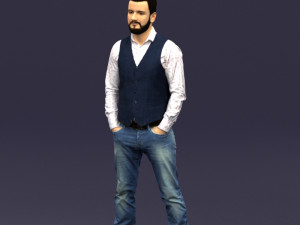 hands in pockets man 0398 3D Model