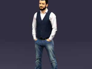 hands in pockets man 0398 3D Model