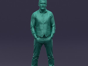hands in pockets man 0398 3D Model