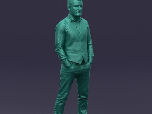 hands in pockets man 0398 3D Model