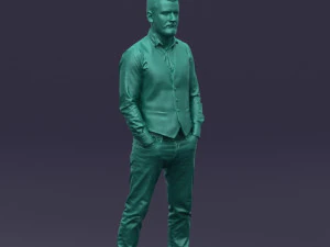 hands in pockets man 0398 3D Model