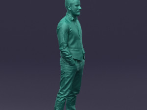 hands in pockets man 0398 3D Model