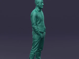 hands in pockets man 0398 3D Model