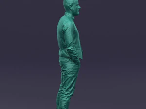 hands in pockets man 0398 3D Model