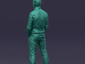 hands in pockets man 0398 3D Model