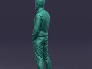 hands in pockets man 0398 3D Model