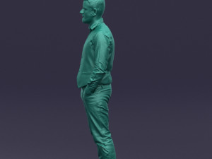 hands in pockets man 0398 3D Model