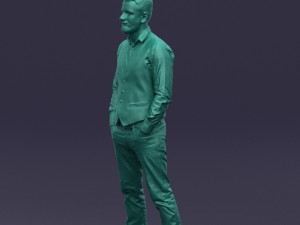 hands in pockets man 0398 3D Model
