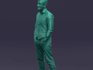 hands in pockets man 0398 3D Model