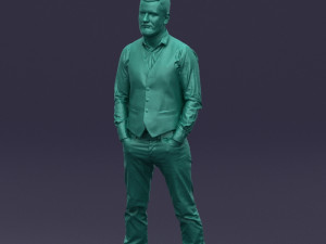 hands in pockets man 0398 3D Model