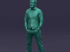 hands in pockets man 0398 3D Model