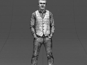hands in pockets man 0398 3D Model