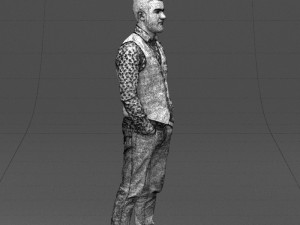 hands in pockets man 0398 3D Model