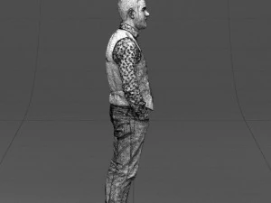 hands in pockets man 0398 3D Model