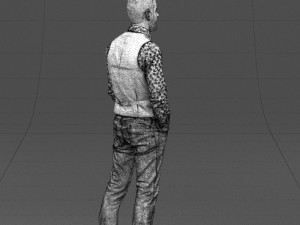 hands in pockets man 0398 3D Model