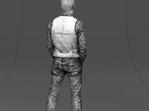 hands in pockets man 0398 3D Model