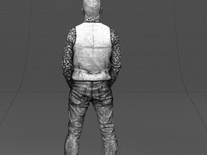 hands in pockets man 0398 3D Model