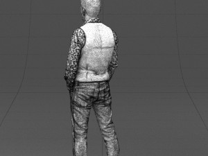 hands in pockets man 0398 3D Model