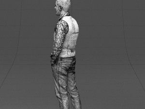 hands in pockets man 0398 3D Model