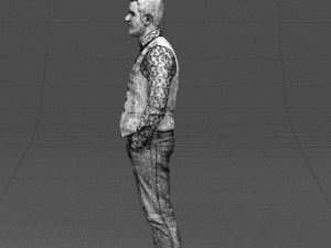 hands in pockets man 0398 3D Model