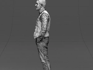 hands in pockets man 0398 3D Model