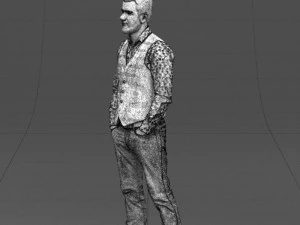 hands in pockets man 0398 3D Model