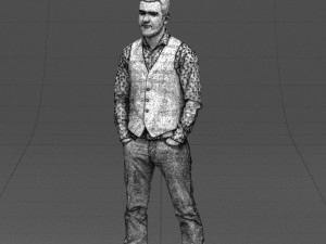 hands in pockets man 0398 3D Model