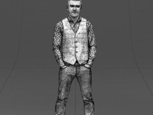 hands in pockets man 0398 3D Model