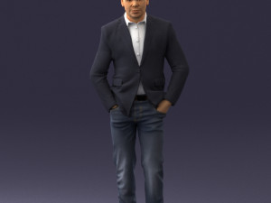 man in brown boots and acket 0393 3D 프린트 모델