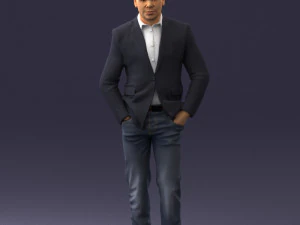 man in brown boots and jacket 0393 3d print ready 3D Print Model