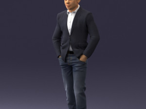 man in brown boots and jacket 0393 3d print ready 3D 打印模型