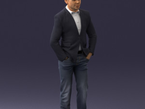 man in brown boots and jacket 0393 3d print ready 3D 打印模型