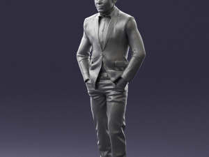 man in brown boots and jacket 0393 3d print ready 3D 打印模型