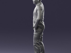 man in brown boots and jacket 0393 3d print ready 3D 打印模型