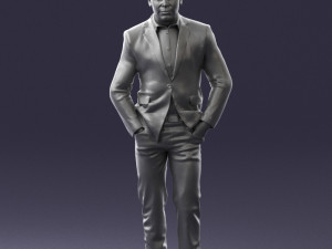 man in brown boots and jacket 0393 3d print ready 3D 打印模型
