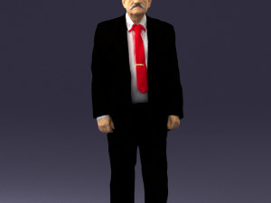grandfather with mustache in dark jacket 0392 3D Model