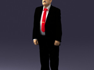grandfather with mustache in dark jacket 0392 3D 模型