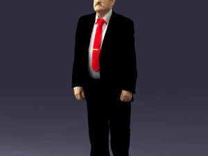 grandfather with mustache in dark jacket 0392 3D Model