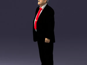 grandfather with mustache in dark jacket 0392 3D Model