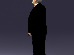 grandfather with mustache in dark jacket 0392 3D 模型