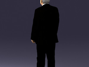 grandfather with mustache in dark jacket 0392 3D 模型