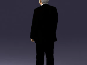 grandfather with mustache in dark jacket 0392 3D Model
